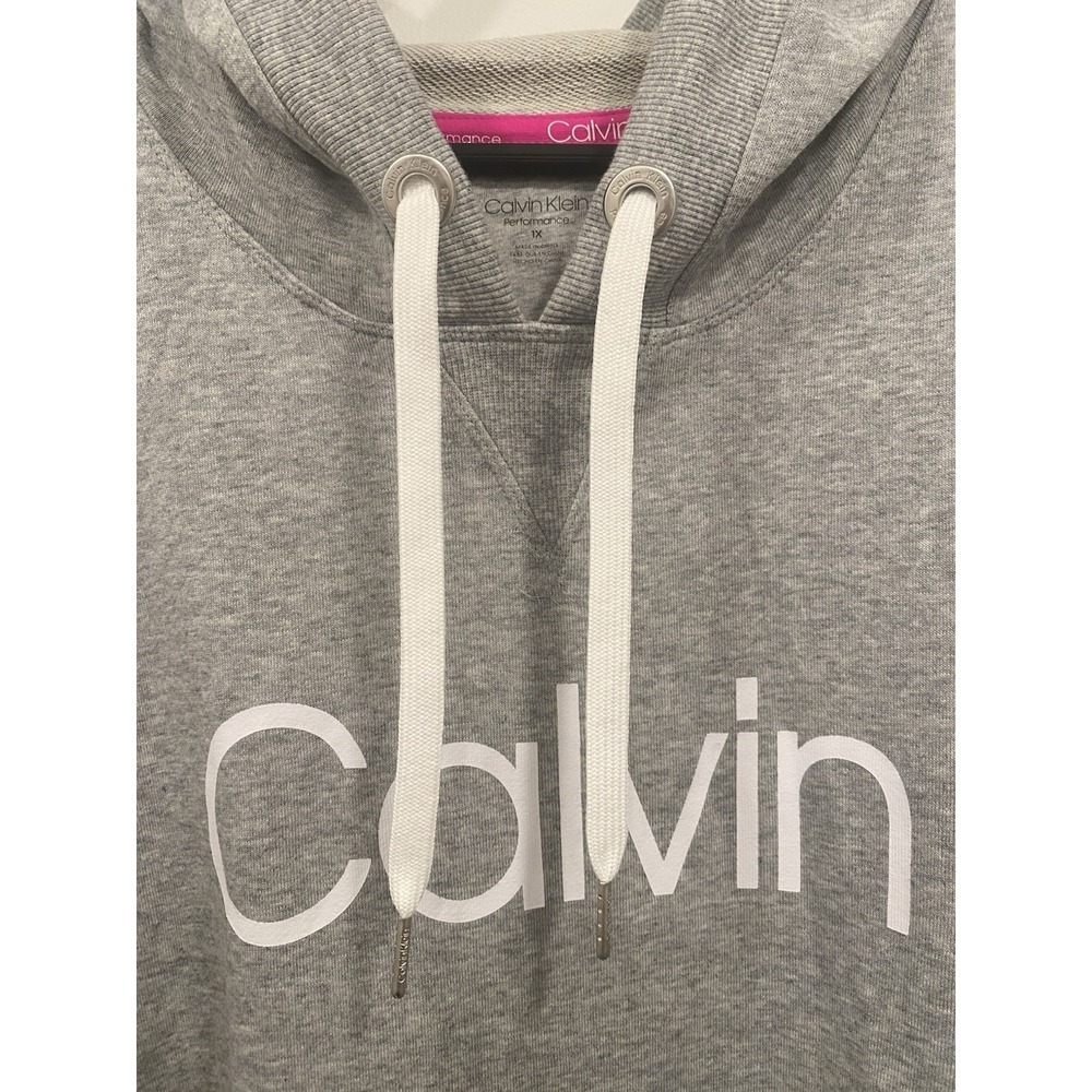 CALVIN KLEIN PERFORMANCE Women's Plus SX French Terry Hoodie Shift Dress TEDO 1X - Picture 11 of 15
